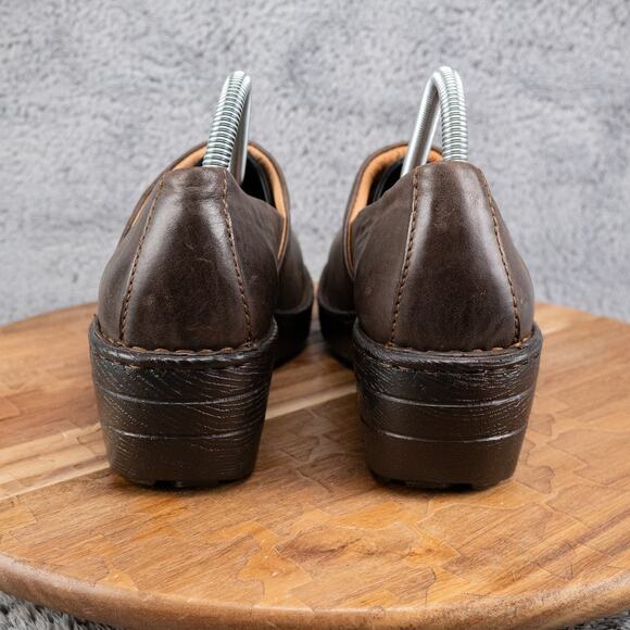 Born Shoes Womens 10 M Toby II Clogs Brown Leather Slip On Casual Block W61927 - Picture 4 of 8